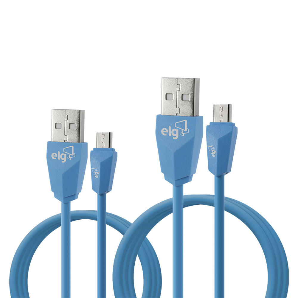 Kit 2 em 1: Cabo Micro USB 1m e 2m para Recarga ELG Store - ELG Store